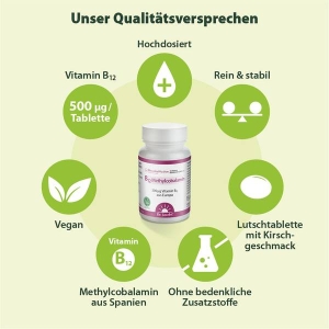 Dr. Jacob's Vitamin B12 Methylcobalamin Lutschtabletten, 60 Stück