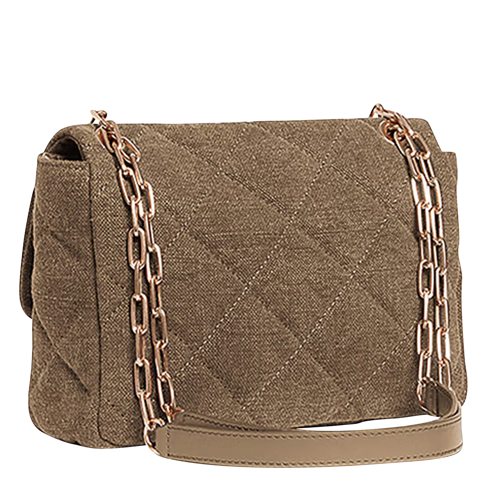 GRAND MOON - Sac bandoulière en lin | Vert