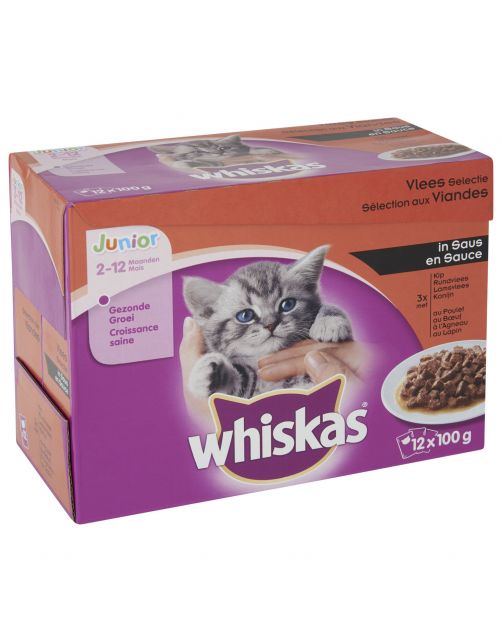 Whiskas Multipack Maaltijdzakjes Junior 100 g - Kattenvoer