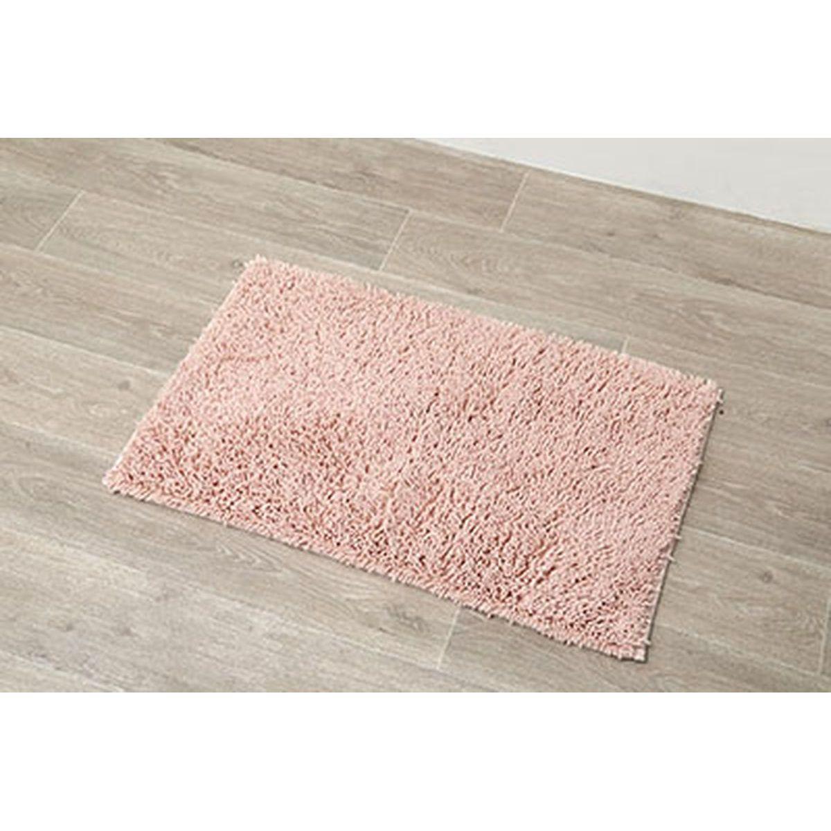 TAPIS MICROFIBRE PETITE CHENILLE 50X80CM ROSE POUDRE