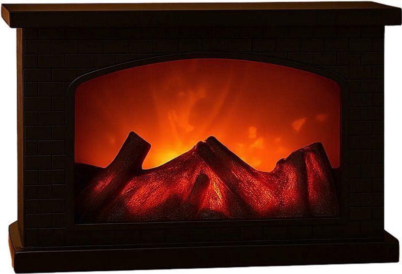 Lomera - LED Sfeerhaard - Zwart - Compact Vrijstaand Model - Kunststof Materiaal