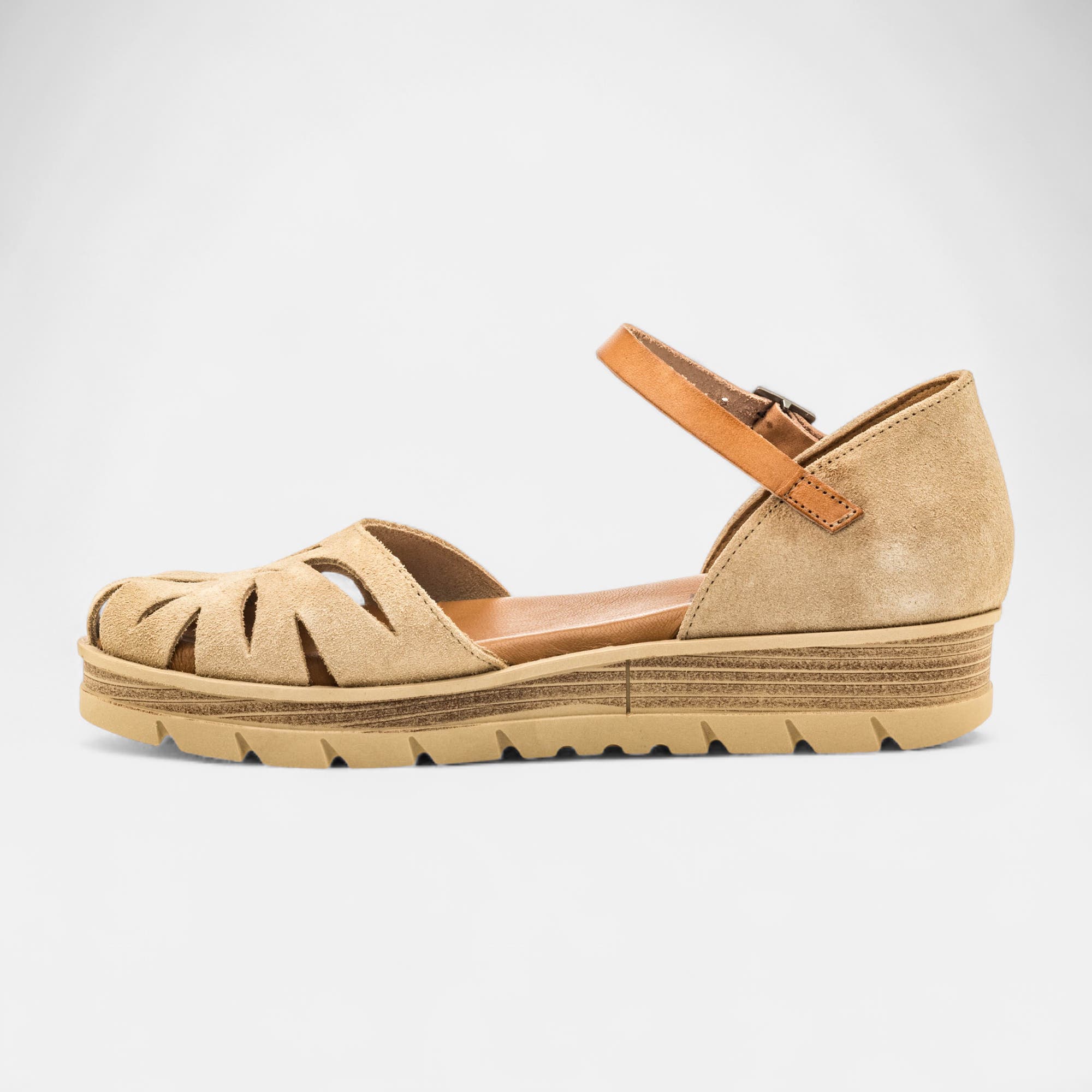 Sandales Femme en cuir beige