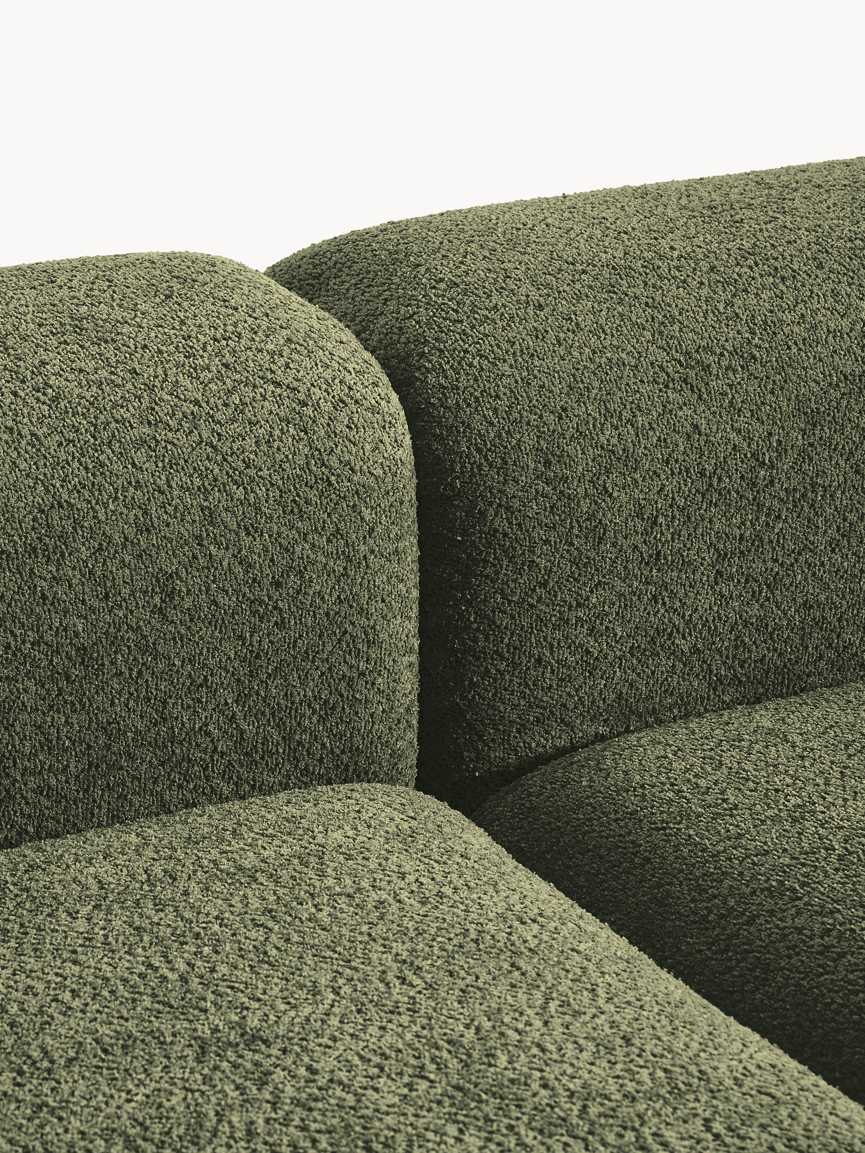 Modulaire hoekbank Natalie van teddy-bouclé