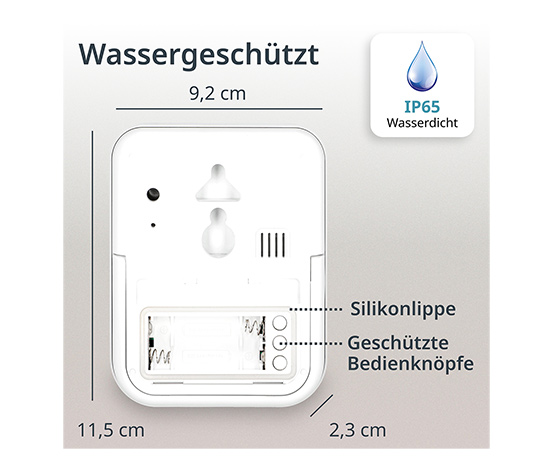 Digitale Badezimmeruhr mit Hygrometer und Thermometer