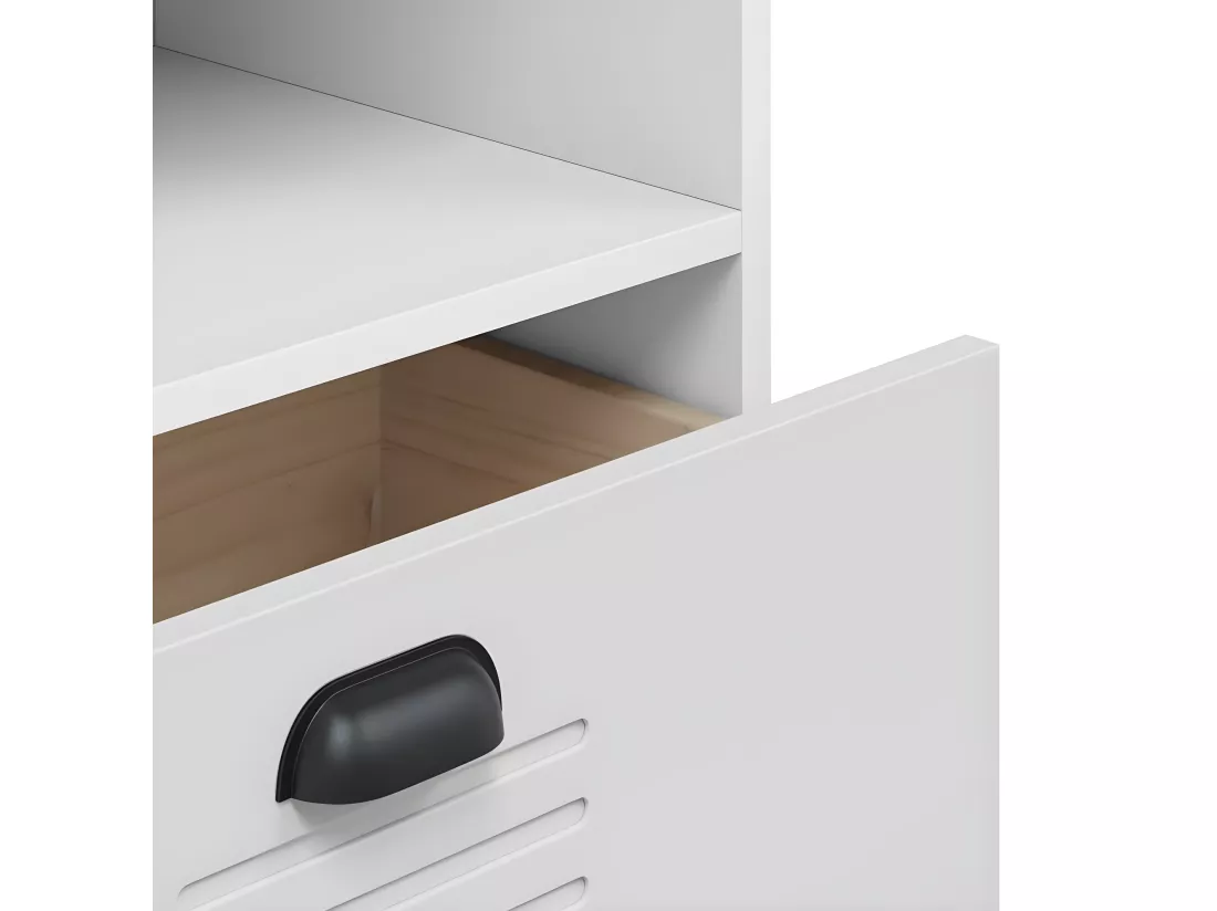 Bibliothèque VIKEN blanc 60x35x123 cm bois massif de pin