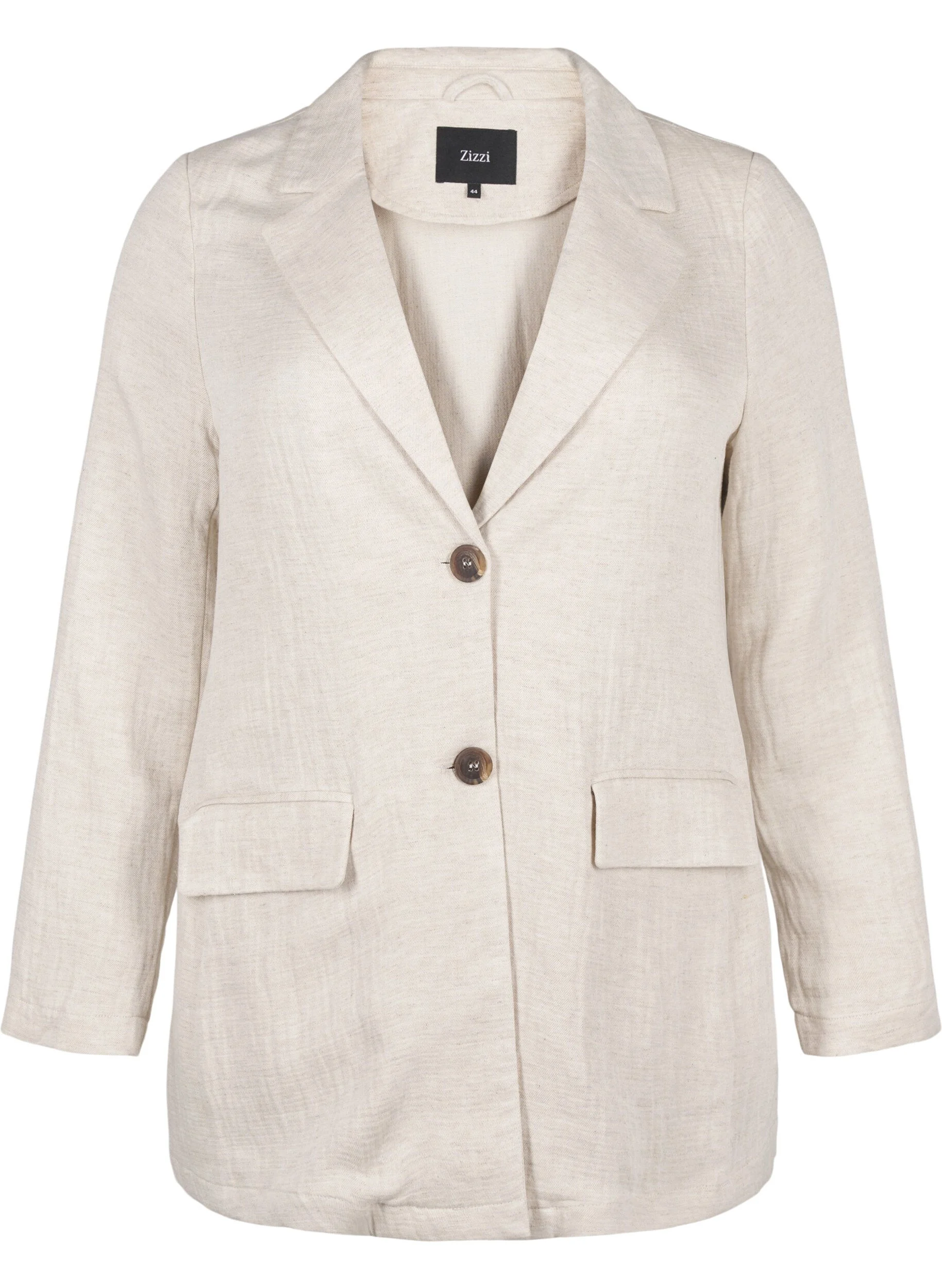 Blazer i materialemix med hør