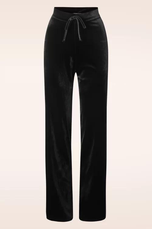 Vintage Chic for Topvintage Cozy fluwelen broek in zwart