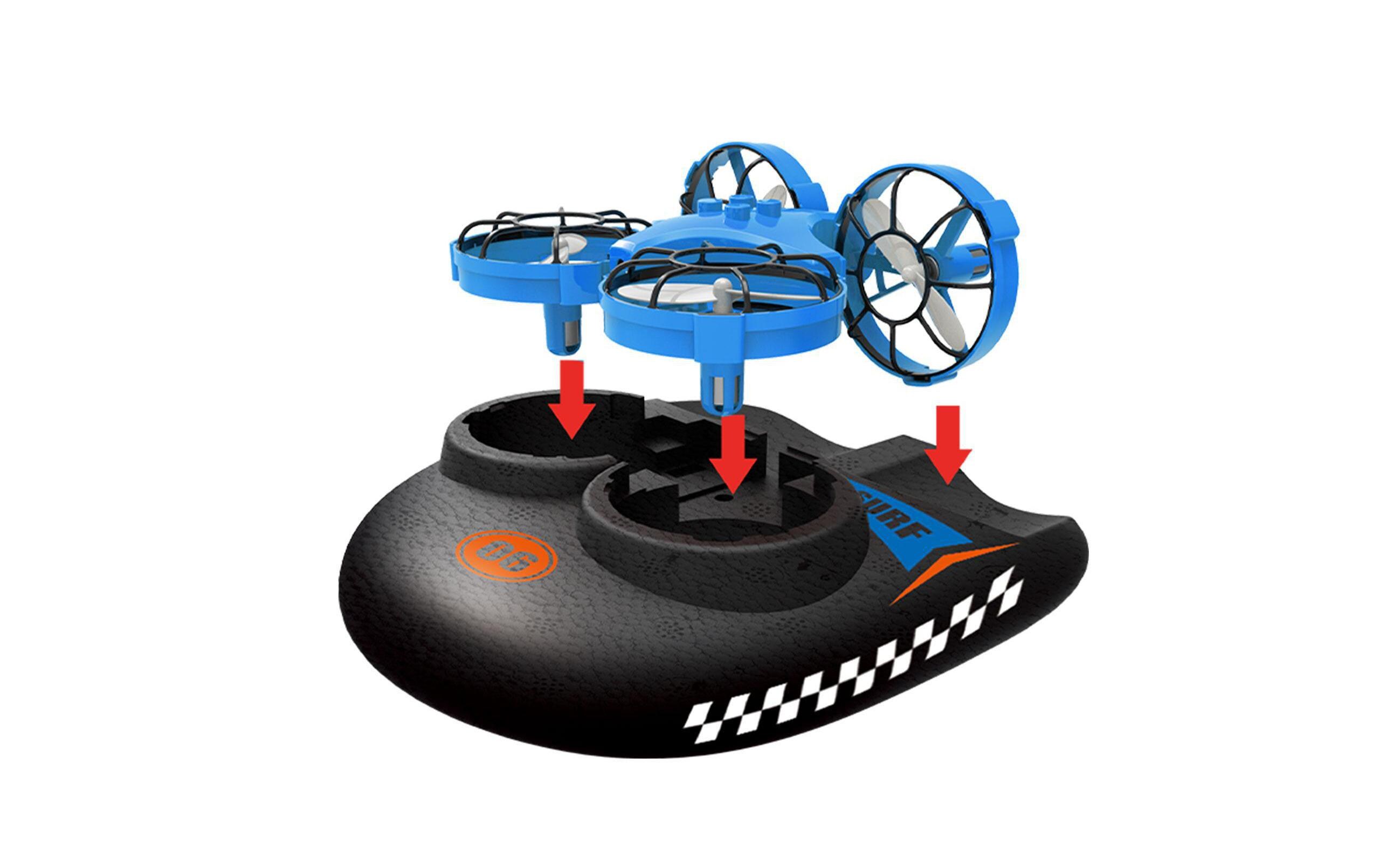 Trix 3-in-1 Hovercraft Drone BlauDrohne und Luftkissenfahrzeug in einem