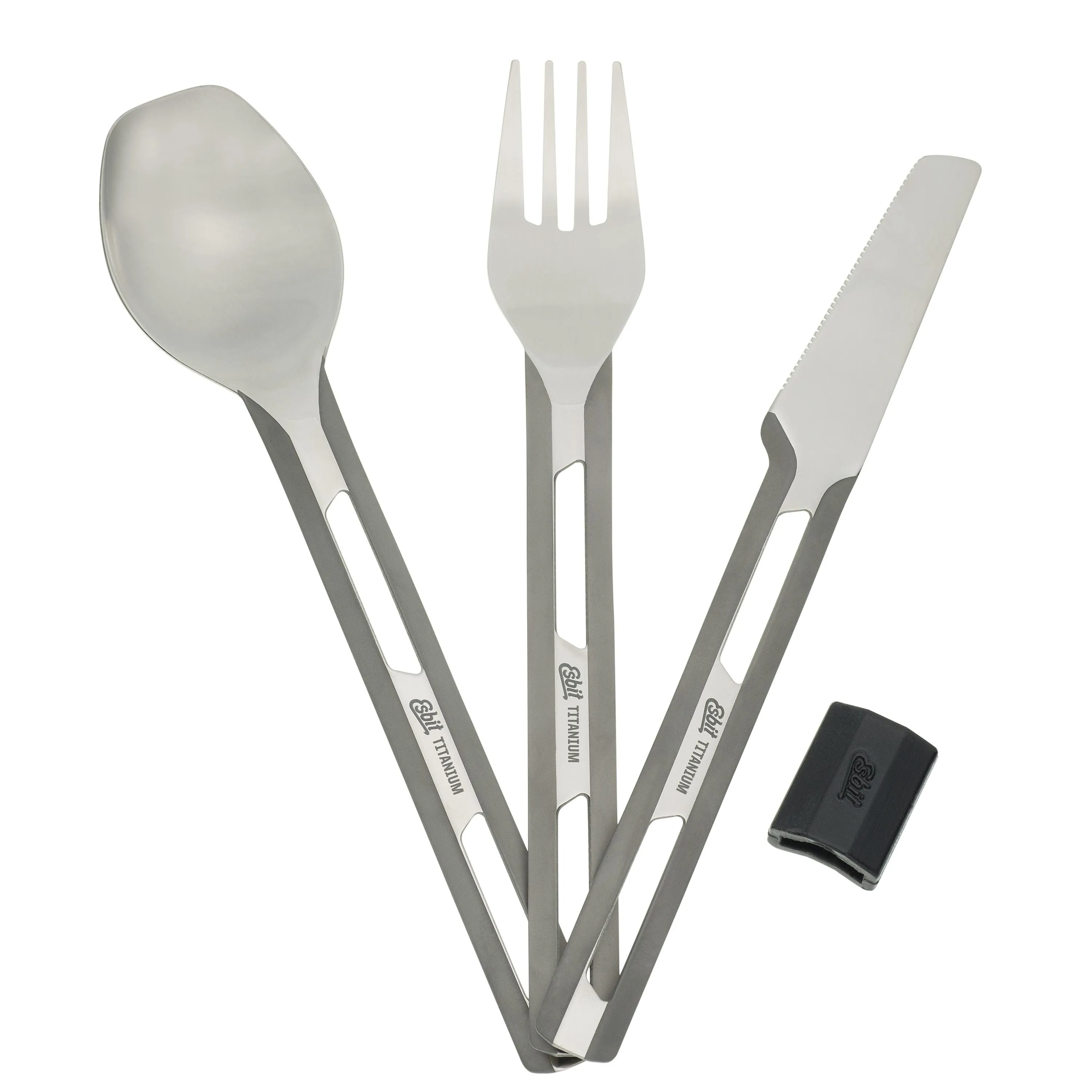 Esbit -  Esbit Titan Besteck Set dreiteilig mit Silikonmanschette