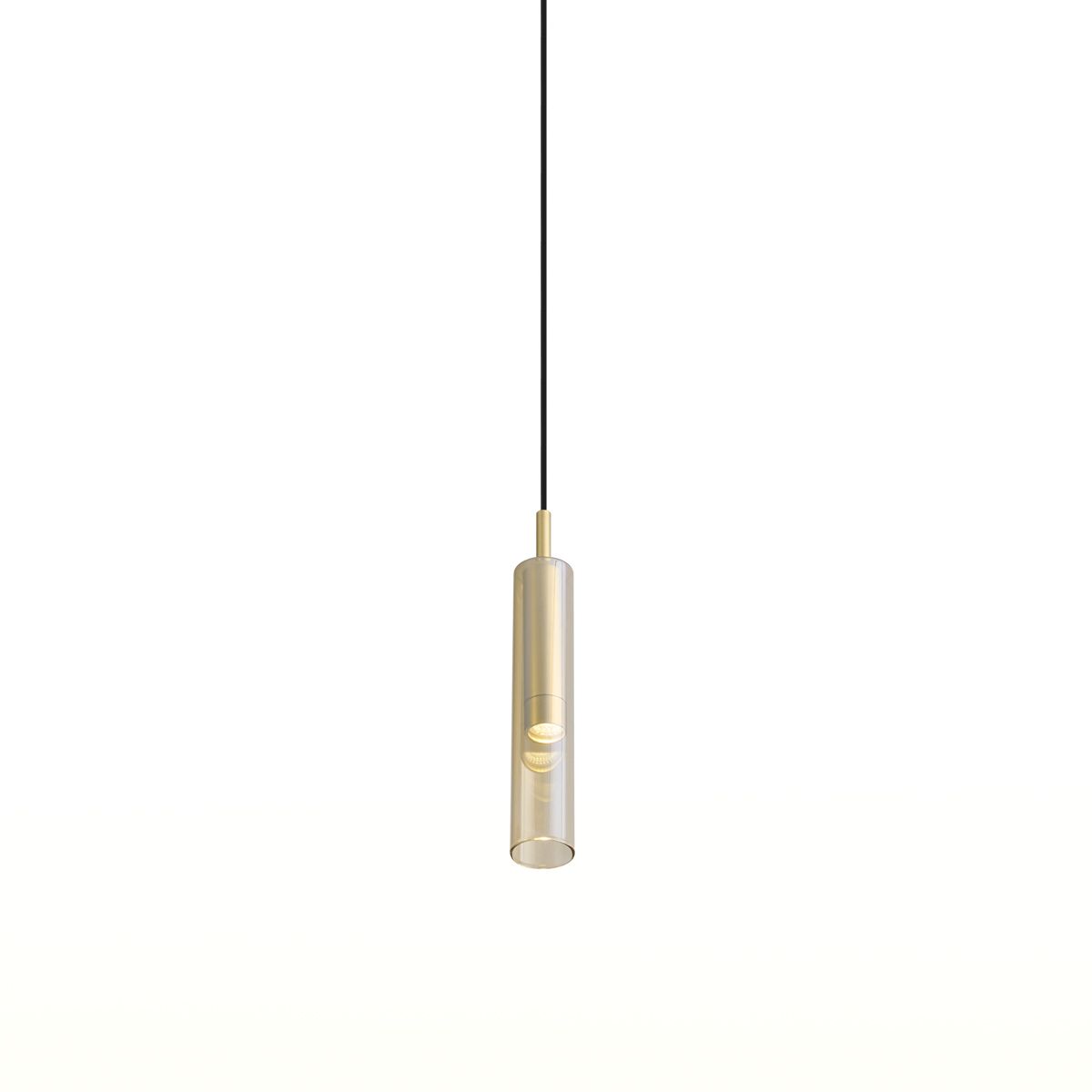 Moderne spot goud met amber glas voor railsysteem 1-fase - Slimline Loyce