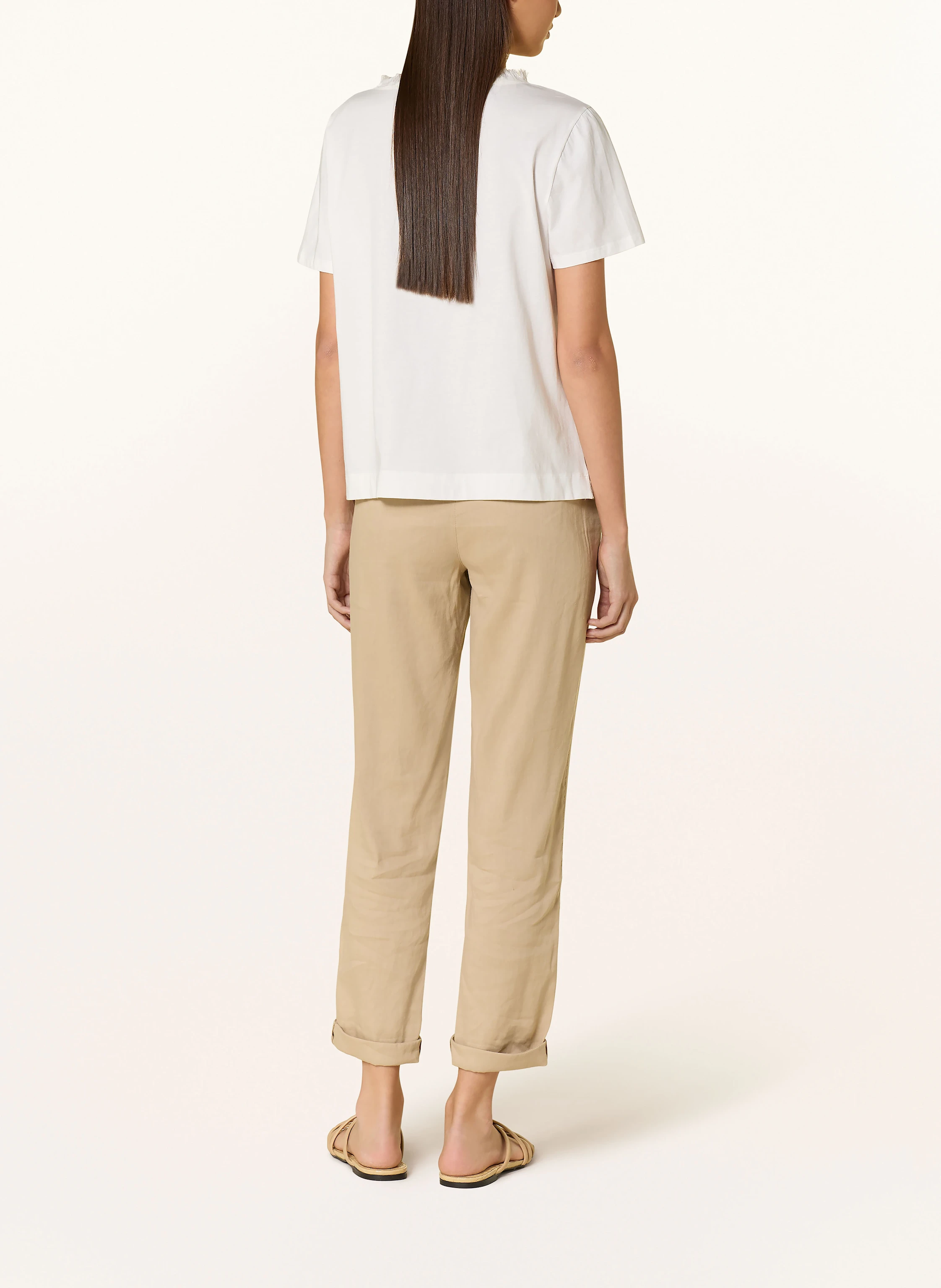 MARC CAIN Blusenshirt im Materialmix mit Leinen