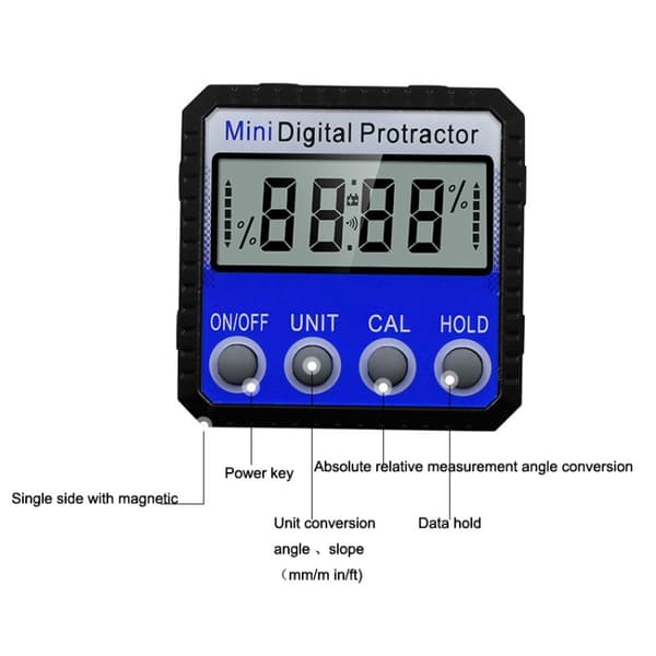 Digital Vinkelmåler med kraftig magnet - Lcd display
