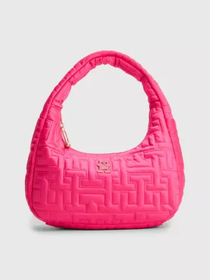 Bolsa Hobo de Ombro Chic com Monograma e Reciclada