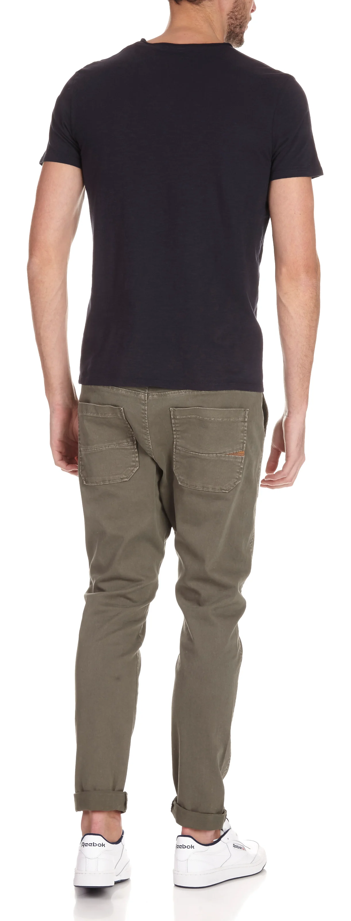 Tee-shirt col V en coton | Bleu