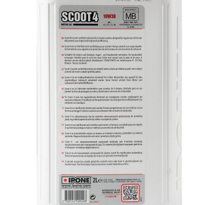 Huile moteur Ipone SCOOT 4 - 10W30 - 2 LITRES Universel