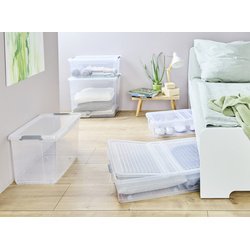 Boîte de rangement 'leo', 56 litres, transparent