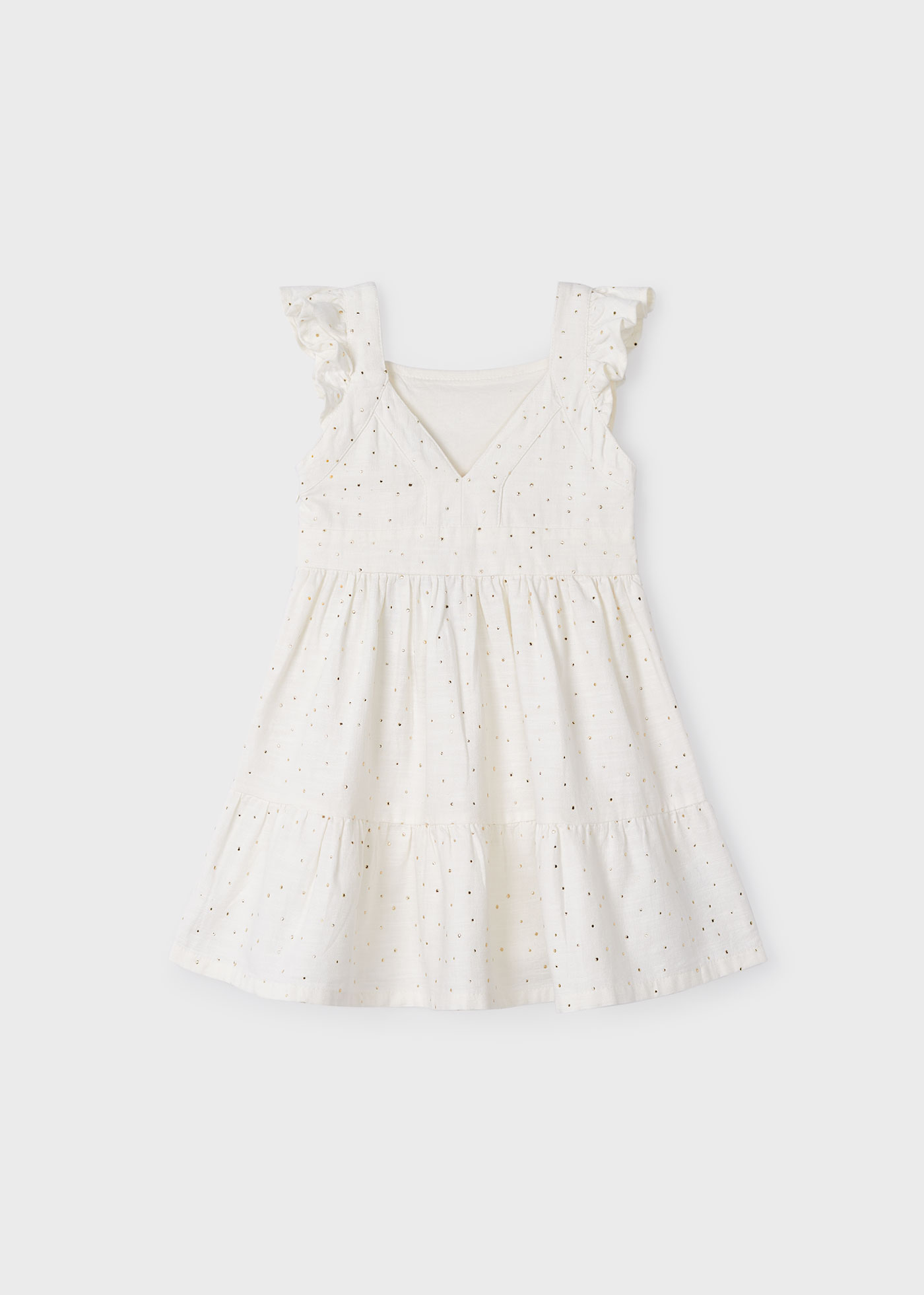 Vestido metálico de bolinhas para meninas