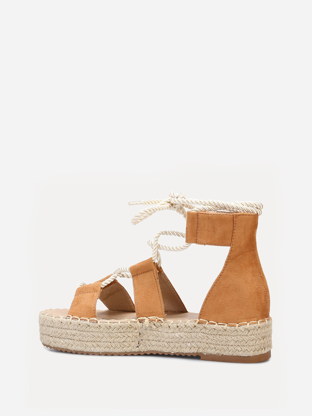 Sandales espadrilles camel à nouer Camel- Camel
