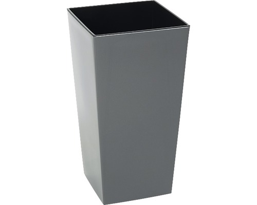 Siena Garden Lyon plantenbak, kunststof, 25 x 25 x 46,5 cm, antraciet, inclusief plantenbak