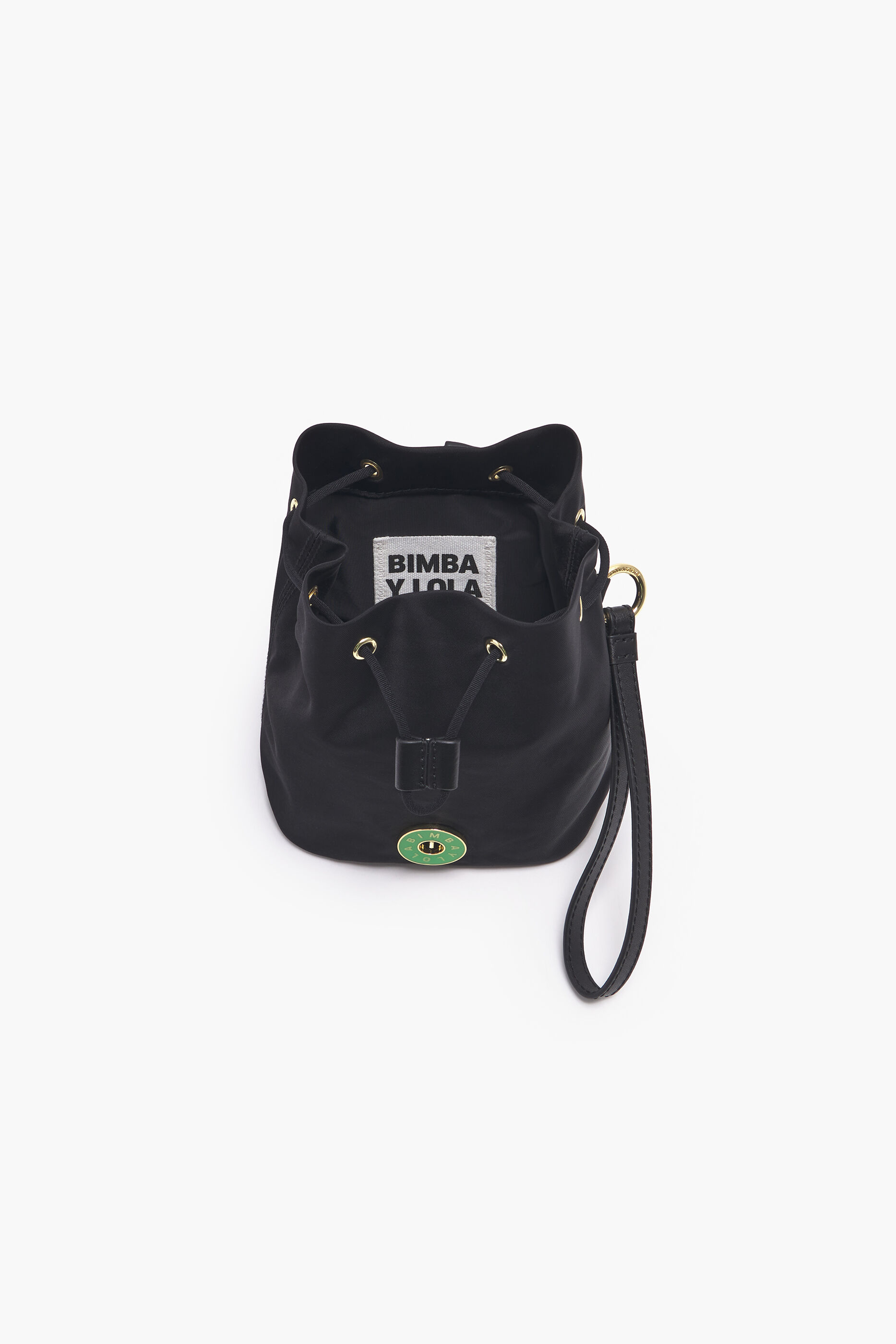 Mini bolsa com cabelo preto