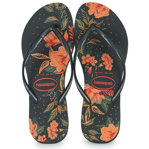 Havaianas - SLIM ORGANIC - Noir / Orange