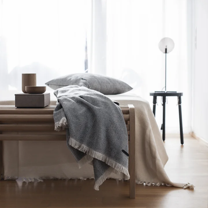 Andersen Furniture - Twill Weave Kissen 45 x 50 cm, weiss /grau