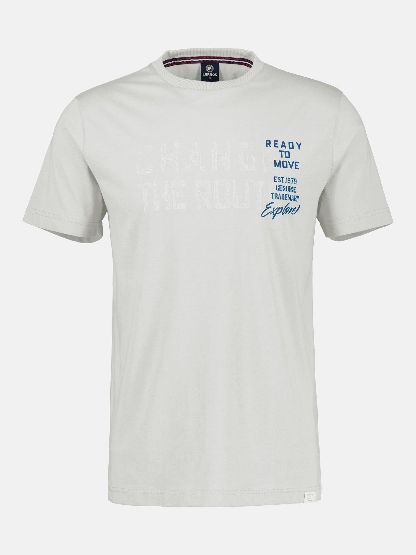 Unifarbenes T-Shirt mit Brustprint für Herren in Großen Größen