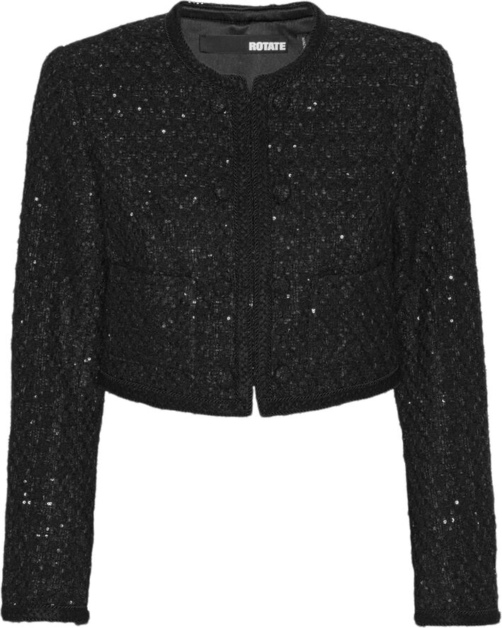 ROTATE Birger Christensen BOUCLE CROP JACKET Black