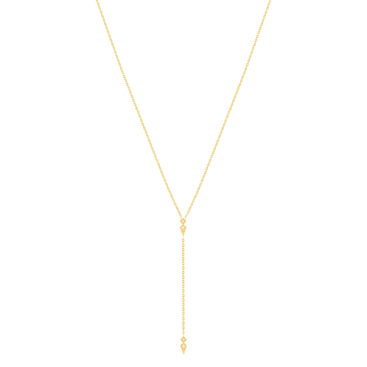 Collier plaqué or zirconias 45 cm