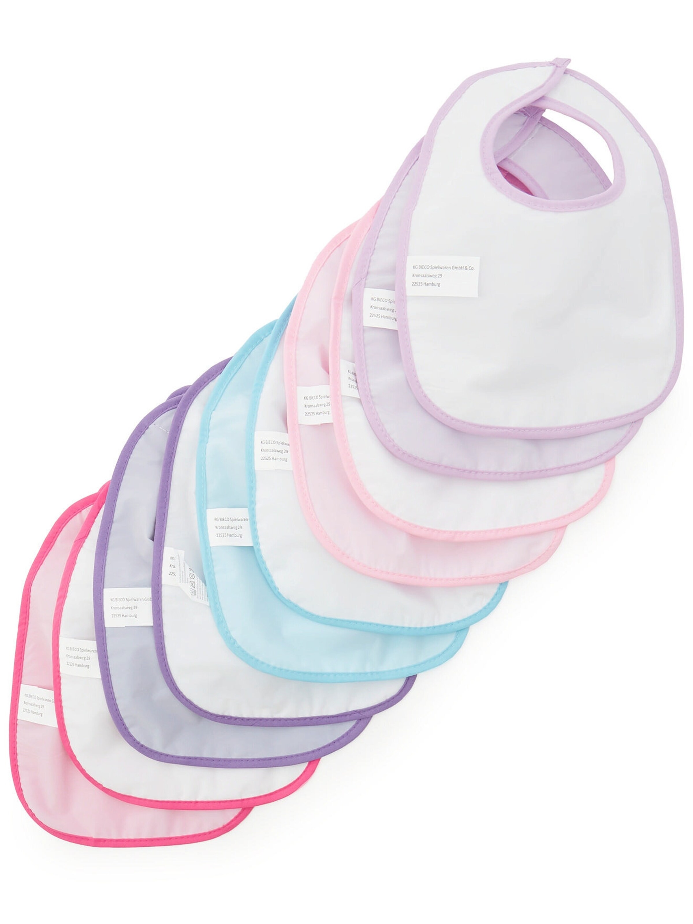 Bieco Baby Lätzchen 10er Pack abwaschbar - ab Geburt Mehrfarbig