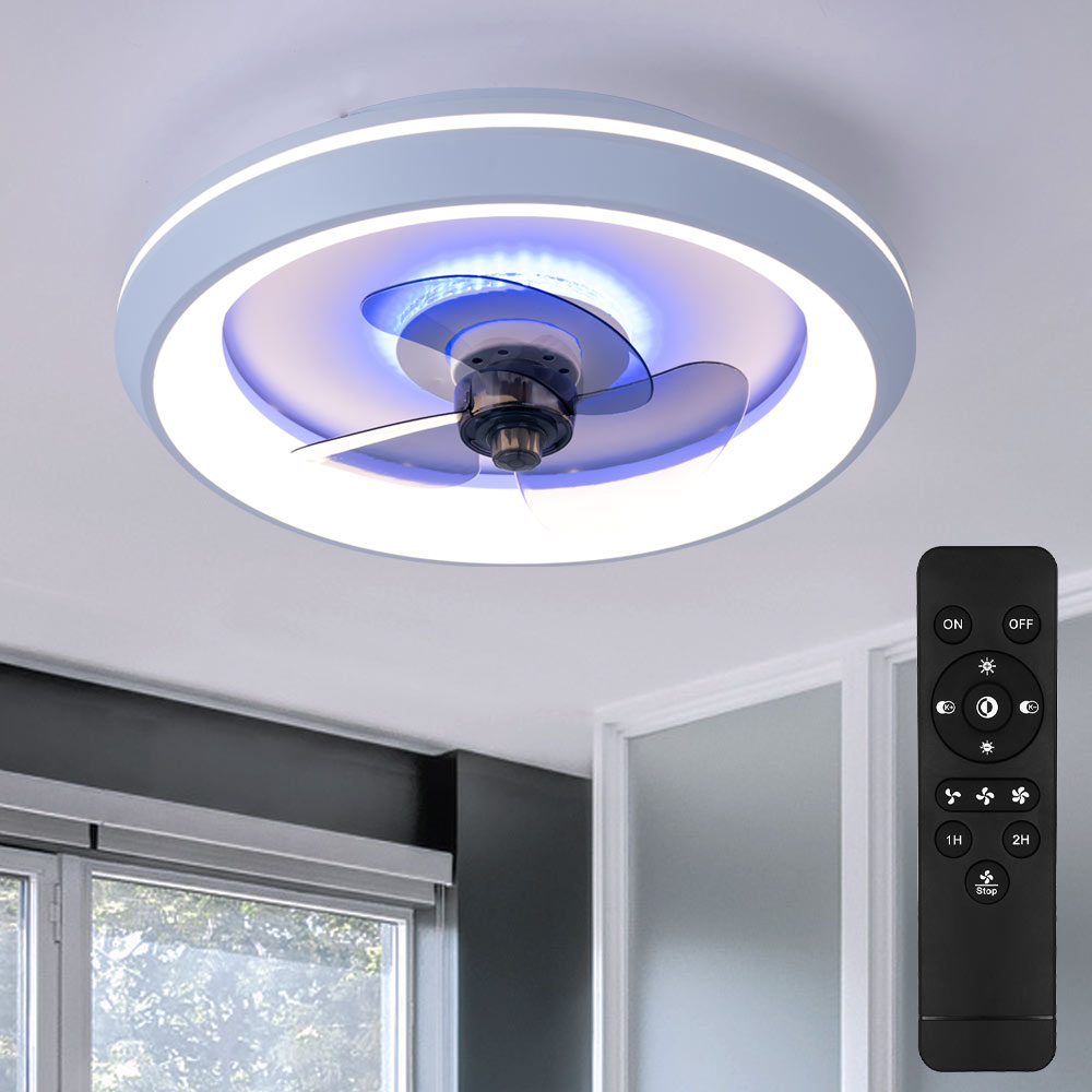 LED Deckenventilator, weiß, CCT, Fernbedienung, 48 cm
