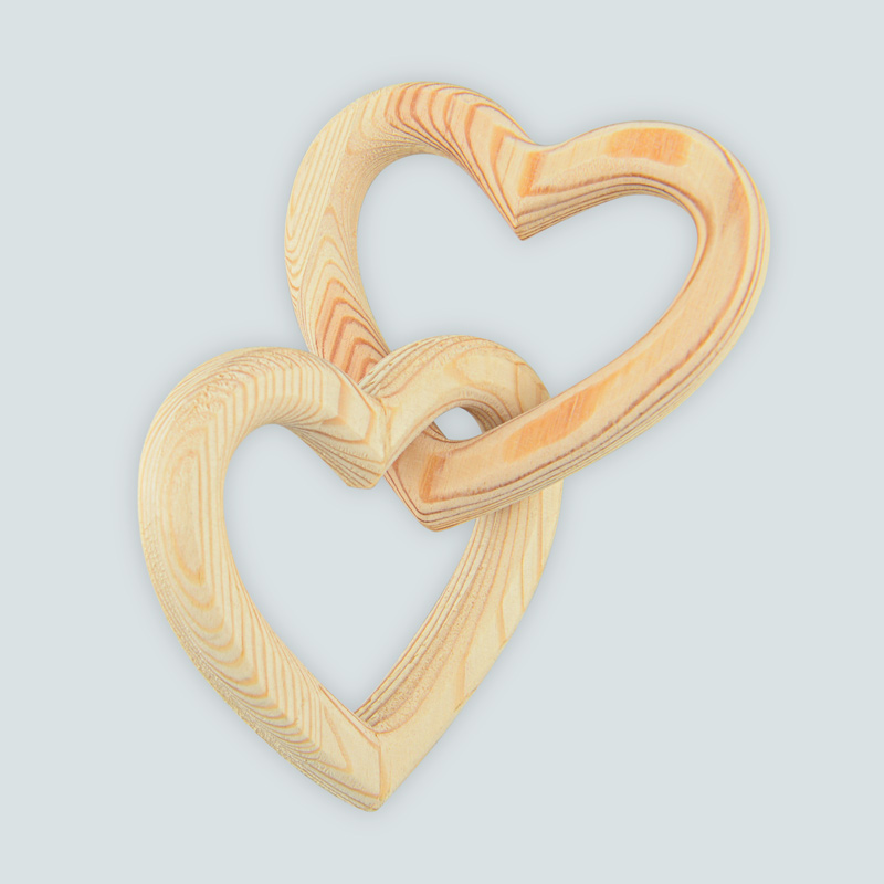 Décoration 'Love Coeurs' à poser en bois