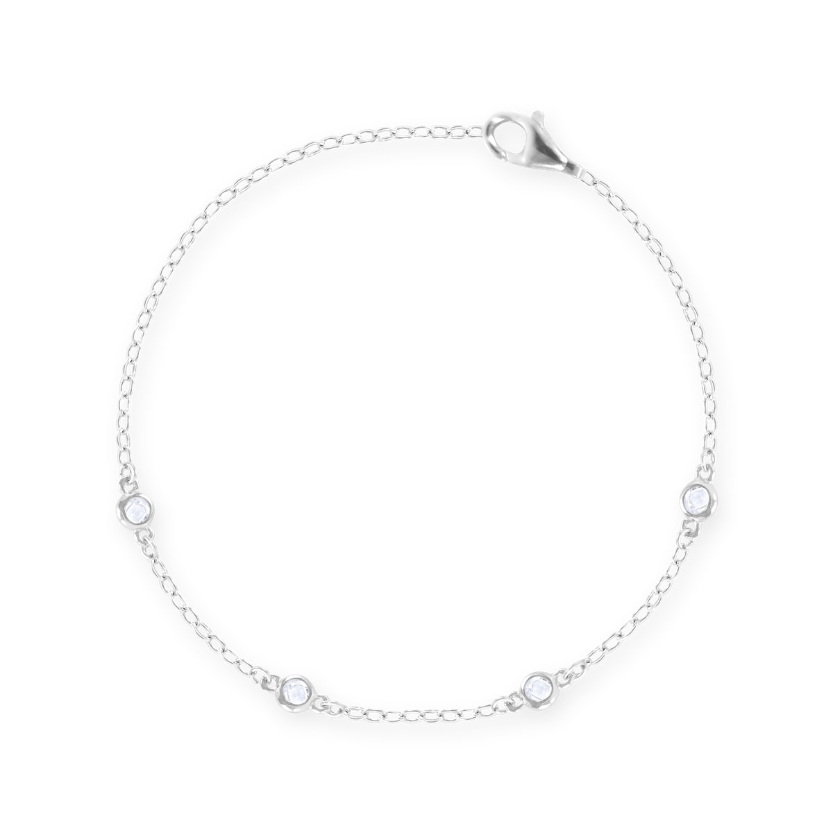 Bracelet en argent 925 rhodié avec oxydes de zirconium