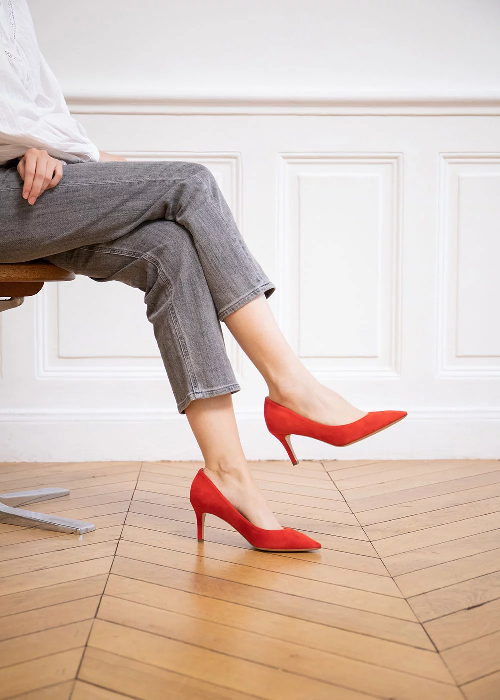 ESCARPIN RABELAIS VELOURS ROUGE