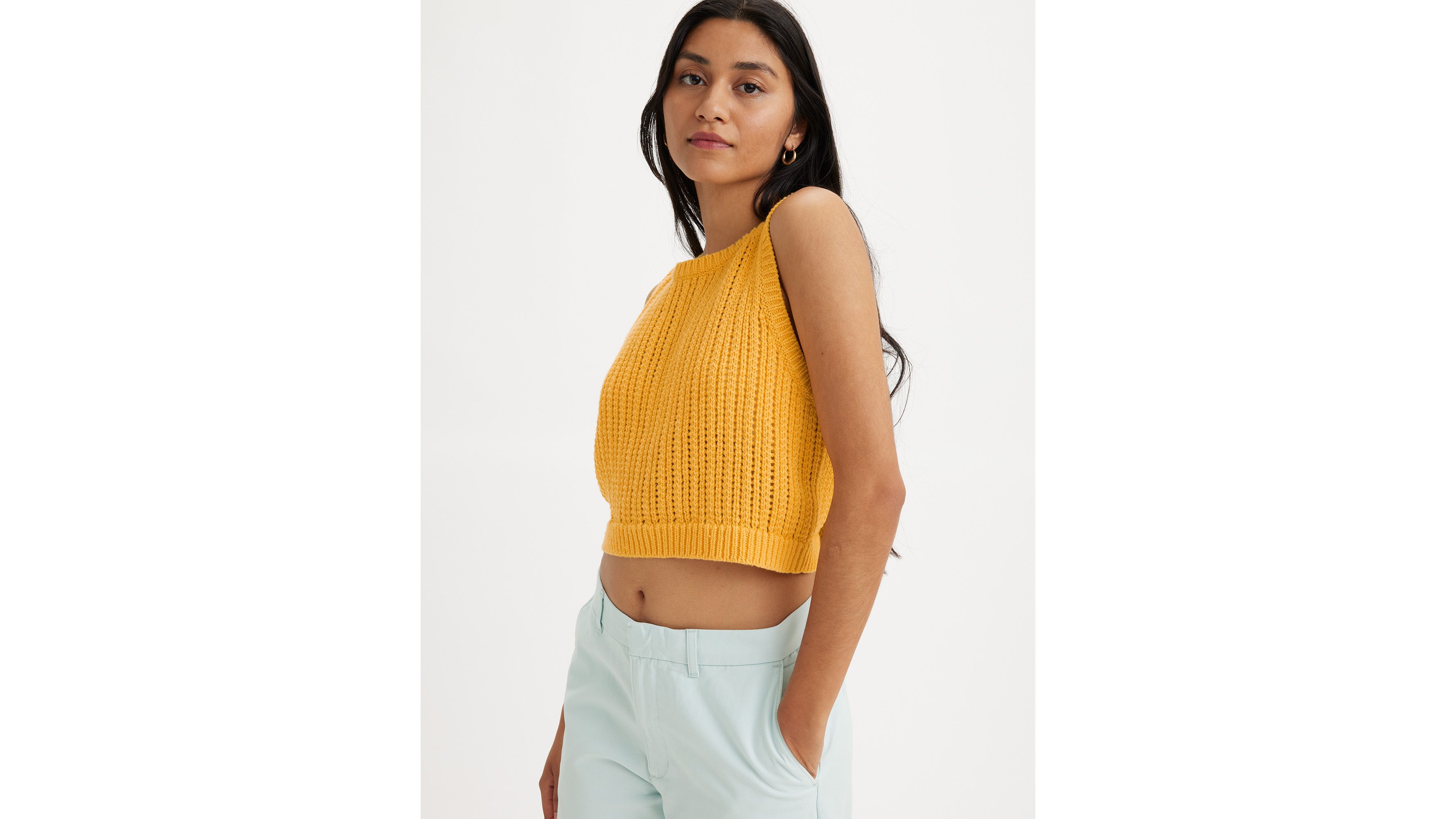 Gilet sans manches bleu layette - Amber Yellow - Orange
