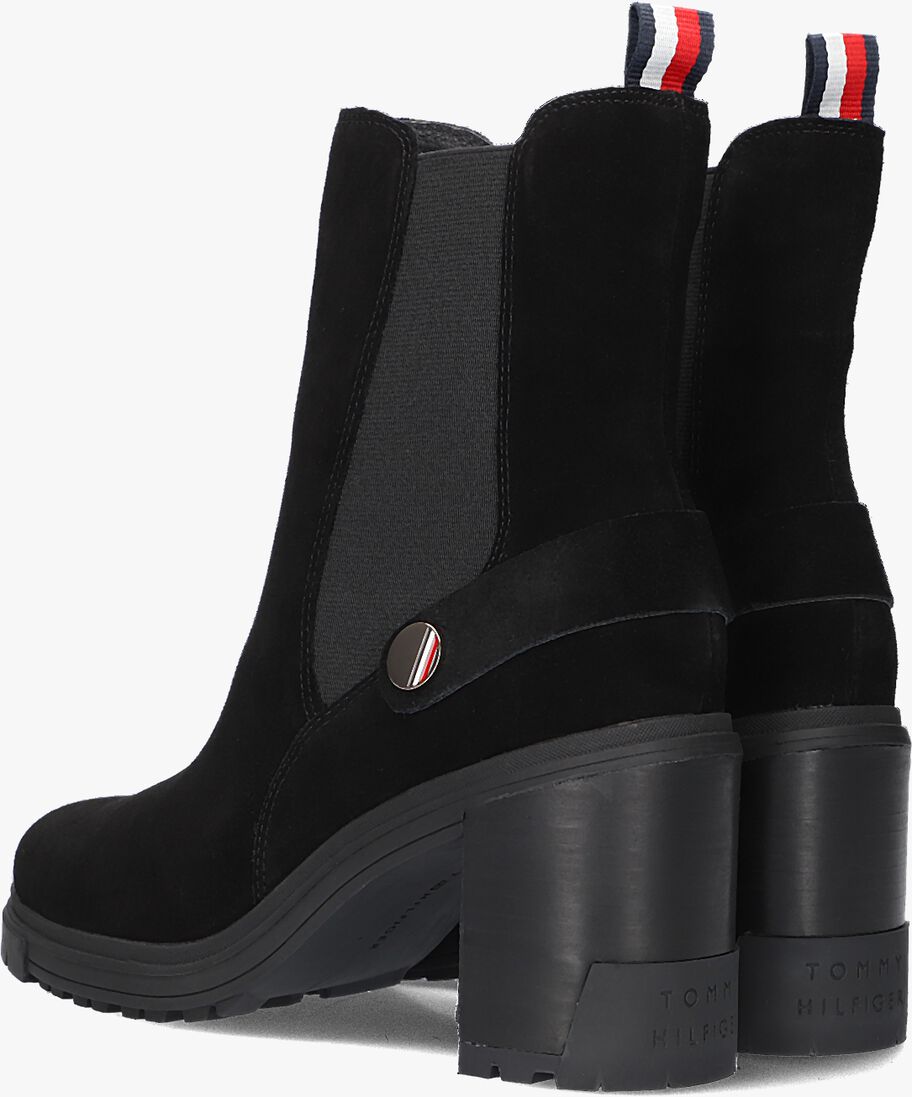 TOMMY HILFIGER zwarte tommy hilfiger enkellaarsjes outdoor high heel boot