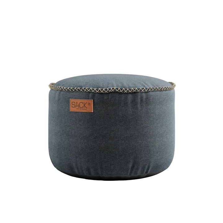 SACK it - RETRO it Canvas Pouf, petrol