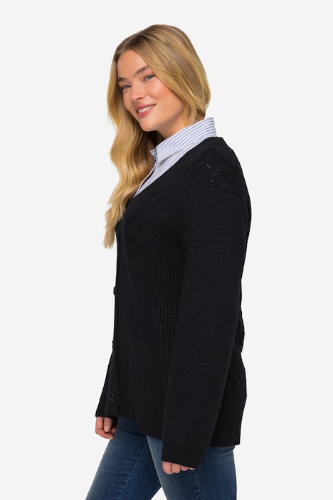 Strickjacke, Patch-Look
