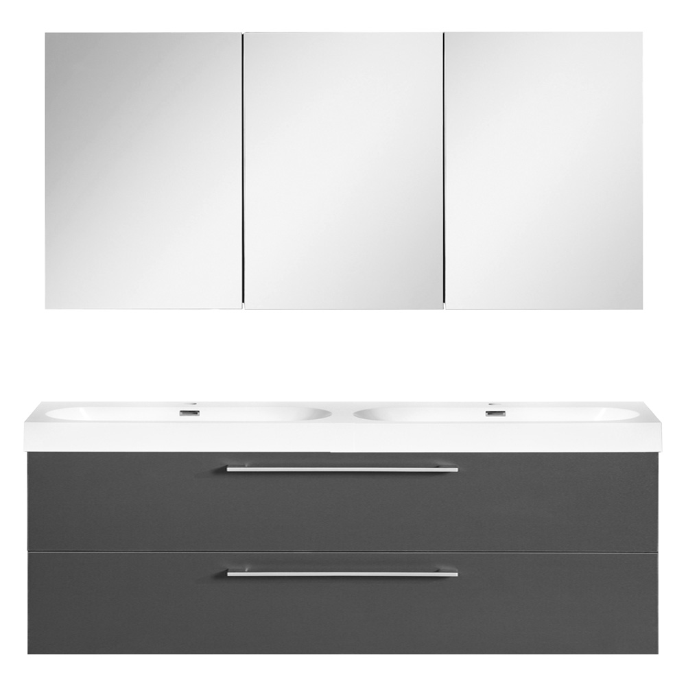 Differnz Somero badmeubelset 120cm/spiegelkast antraciet