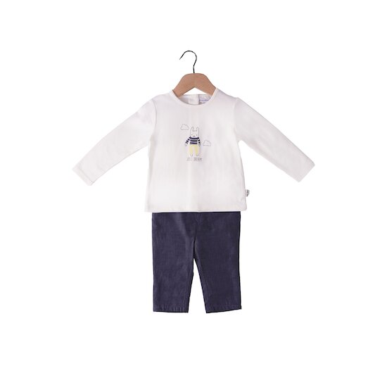 Marin Poétique Ensemble Tee-shirt + Pantalon   Ecru        de               P'tit bisou