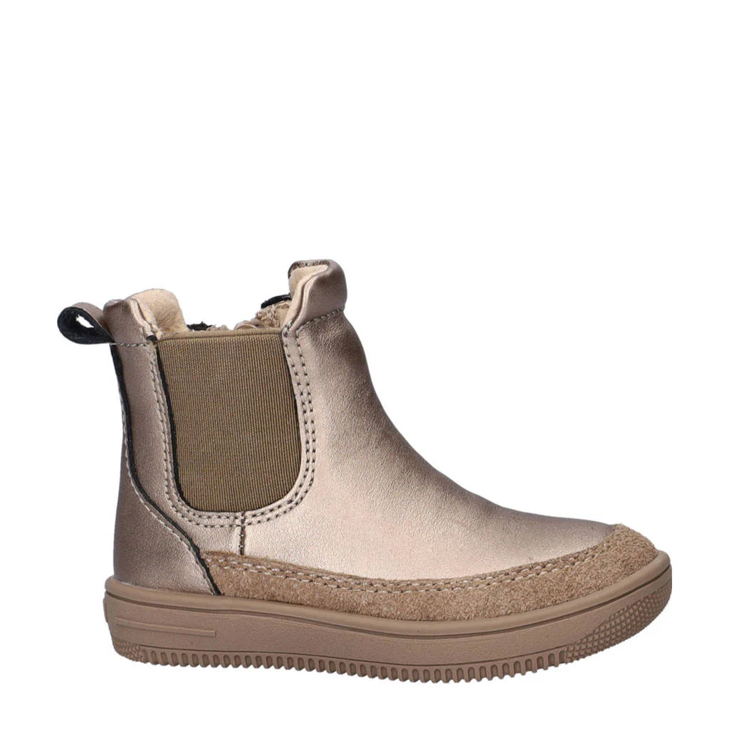 Nelson Kids leren enkelboots goud