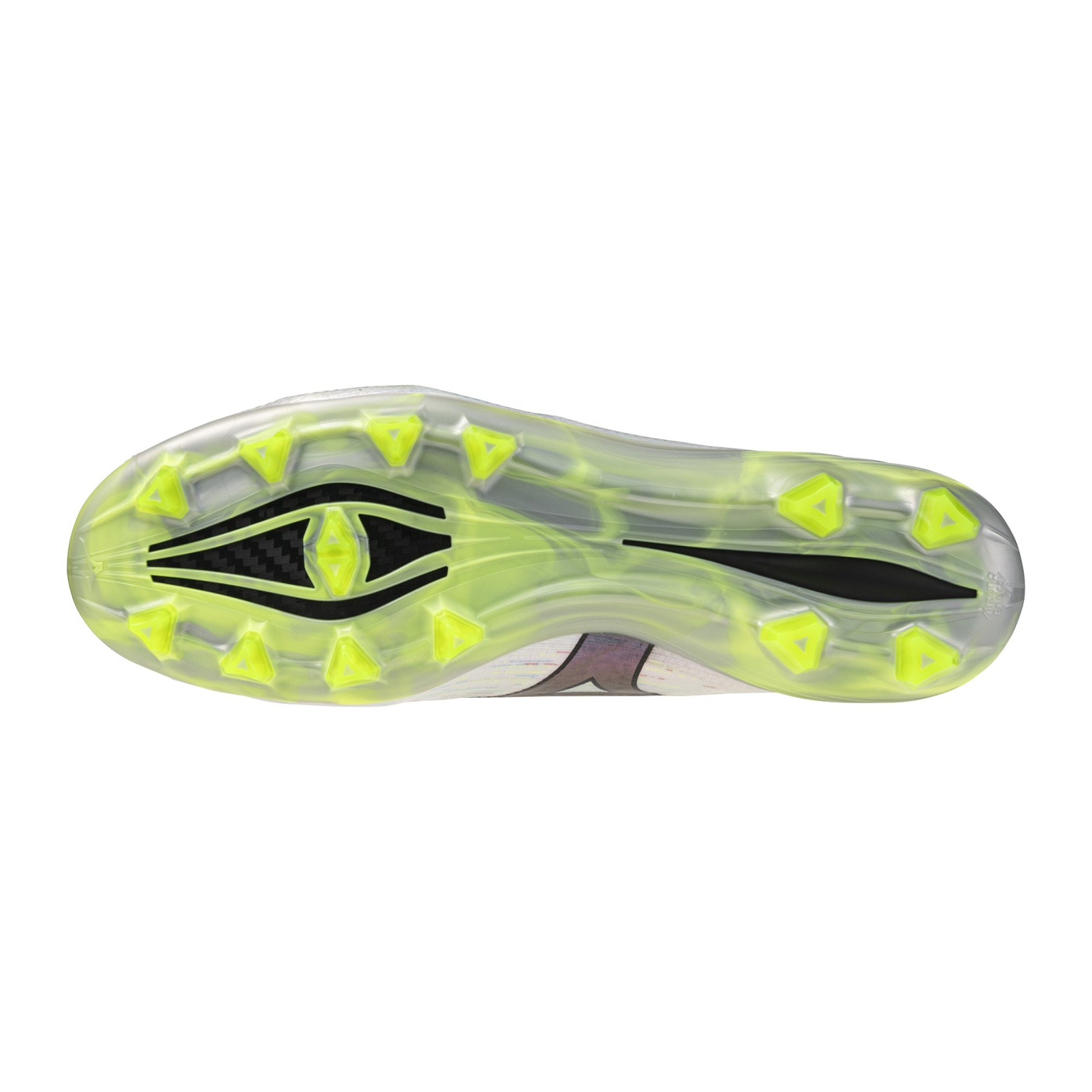 Mizuno Alpha II Japan Gras Voetbalschoenen (FG) Zilver Neongeel Zwart