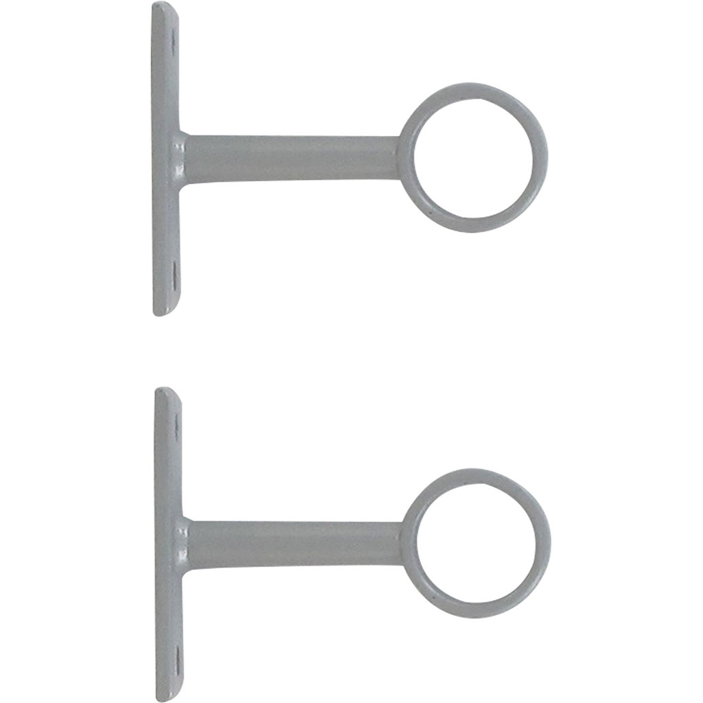 Lot de 2 supports courts en zinc gris laqué D1.6cm