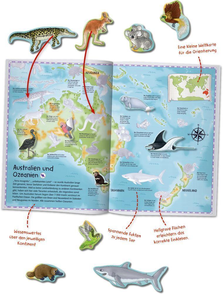 Natur-Stickerwelt - Atlas - Tiere der Welt