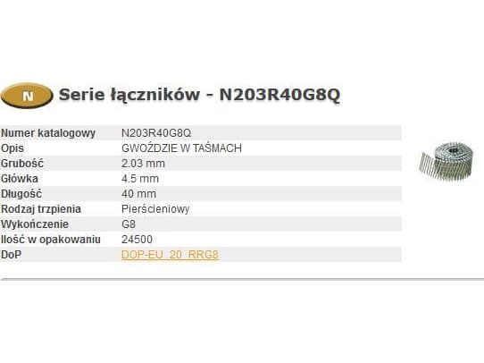 Bostitch BOSTITCH GWOŹDZIE N55 2,03-40 R GAL8 Q () - aw_625751