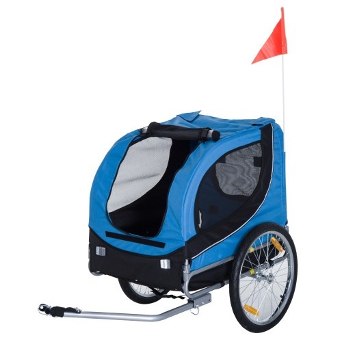 Reboque para bicicleta PawHut para cães, azul/preto