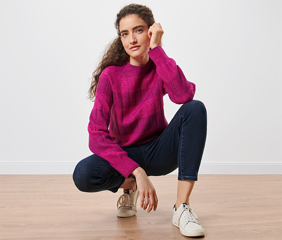 Strickpullover mit Ajour-Muster