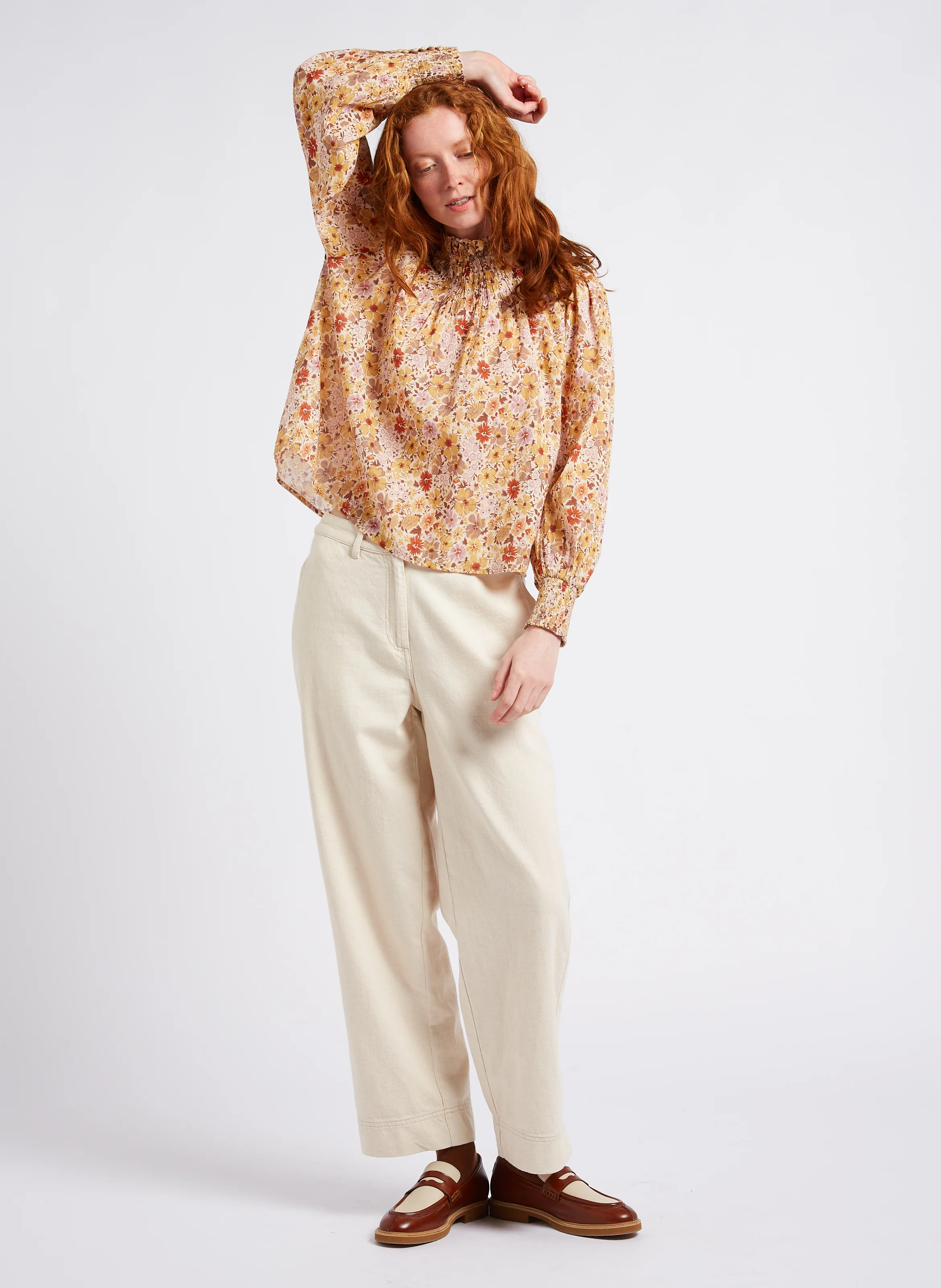 TISSAM - Blouse col rond en coton | Blanc