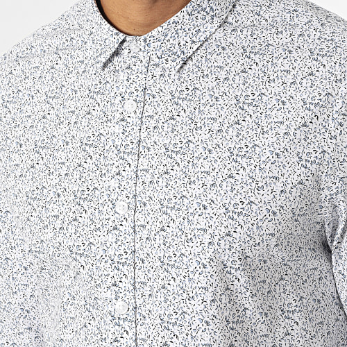 Chemise Manches Longues Carton 10711547D Blanc Bleu Floral