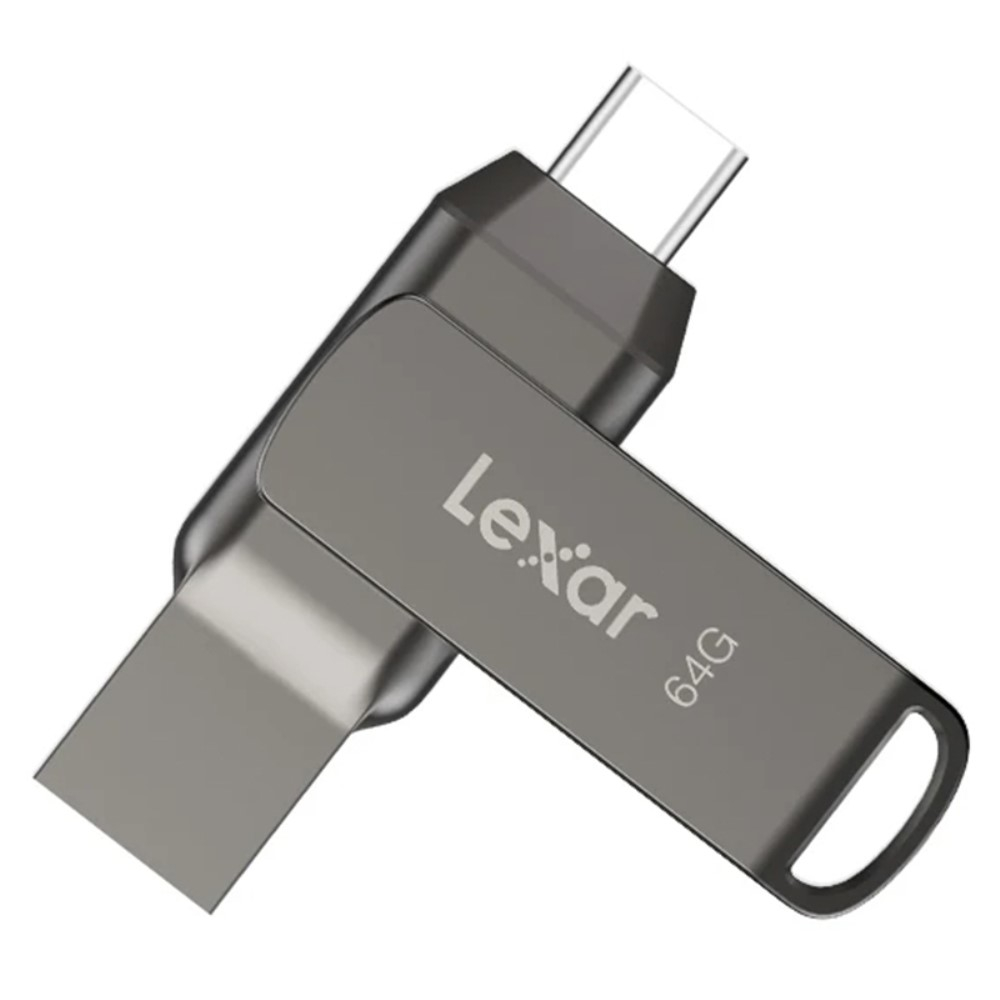 (64GB) JumpDrive D400 USB C 3.1 / USB A 3.0 Speicher Stick Flash Drive (130 Mbit/s) - Schwarz